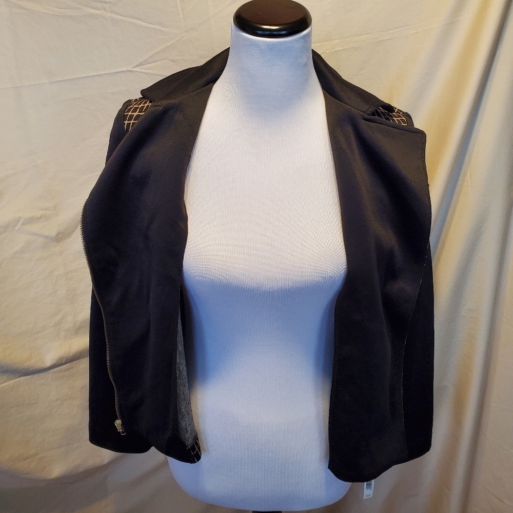 Courtney Print Faux Leather Motorcycle Jacket SZ 6 - Picture 3 of 10